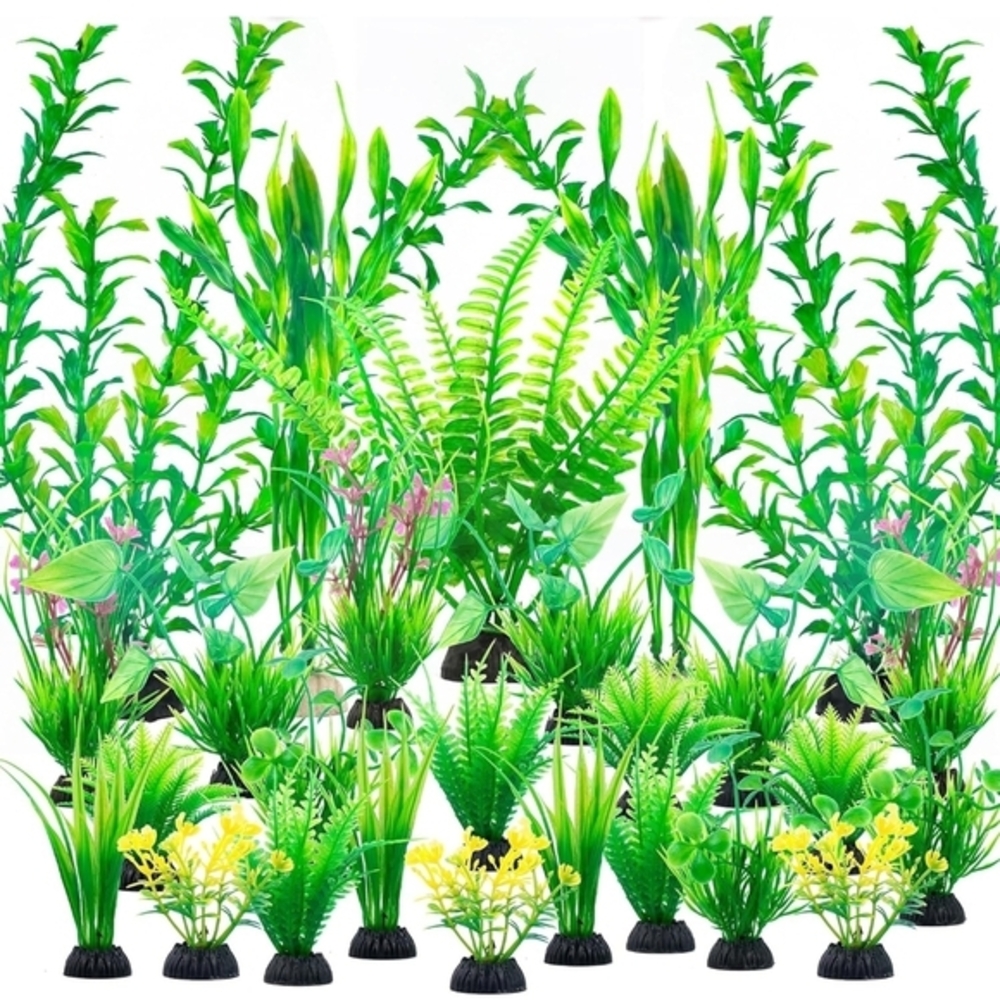 Assorted Artificial Aquarium Plants - 22 Pieces